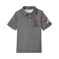 thumbnail image 6 of CCRFTGI 250 Anniversary USA Flag Polo Shirts for Child Girls Boys Size 7 School Uniform America Flag freedom Shirt Golf Lapel Button Collared Polo Quick Dry Summer T-Shirts Gray 12-13 Years, 6 of 7