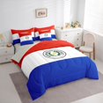 thumbnail image 2 of Manfei Paraguay Flag 7 Pieces Full Size Bedding Sets,World Patriot Full Size Bed in a Bag,Red White Blue,Light Gray Reversible, 2 of 7