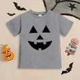 thumbnail image 2 of Tisuna Little Boys Girls Halloween Shirt Cartoon Print Short Sleeve Crew Neck Top Loose Comfortable Kids T Shirt Grey Size 3-4 Years, 2 of 4