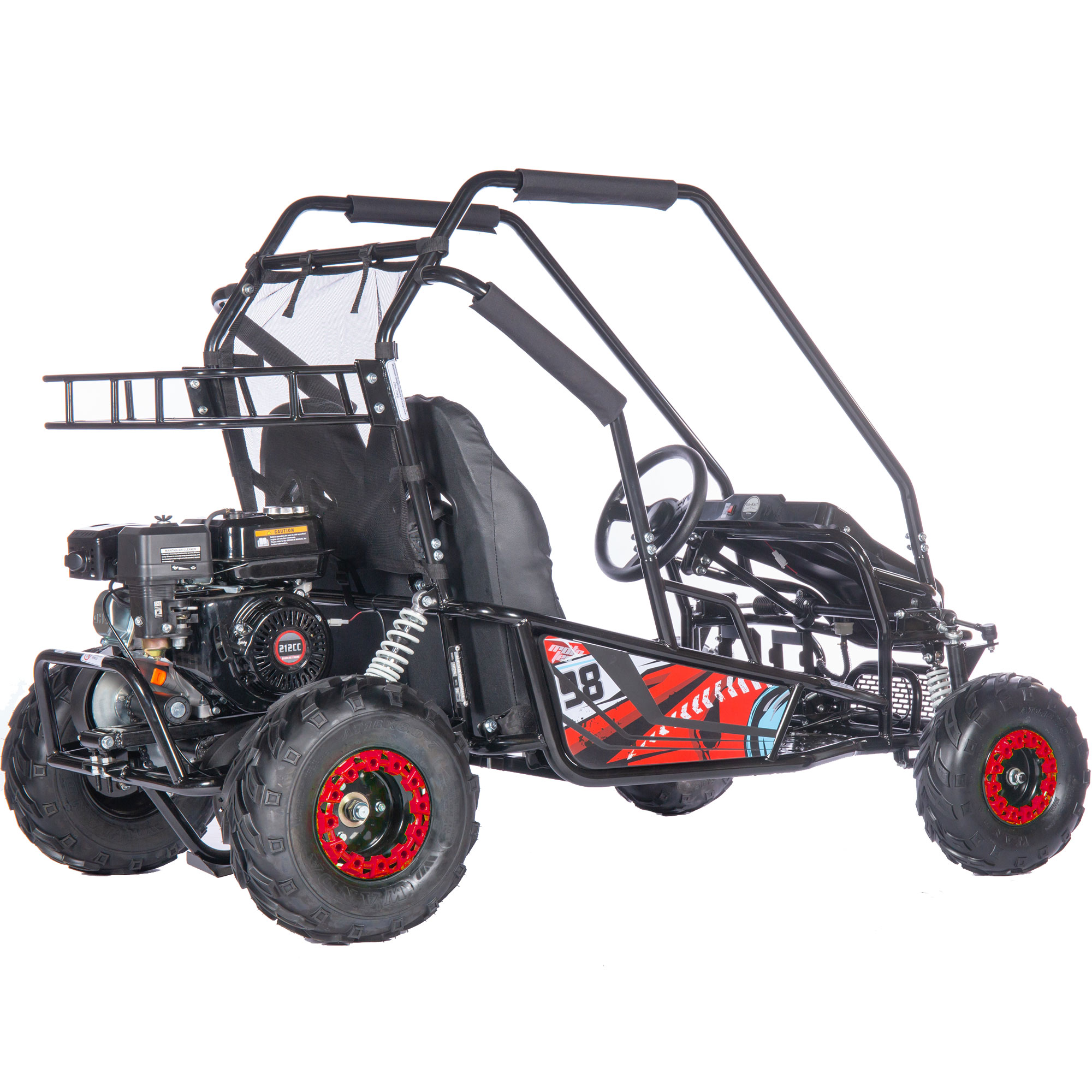 MotoTec Mud Monster XL 212cc 2 Seat Go Kart Full Suspension Red - image 3 of 8
