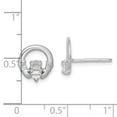 thumbnail image 3 of 925 Sterling Silver Rhodium Plated CZ Claddagh Post Earrings; for Adults and Teens; for Women and Men, 3 of 3