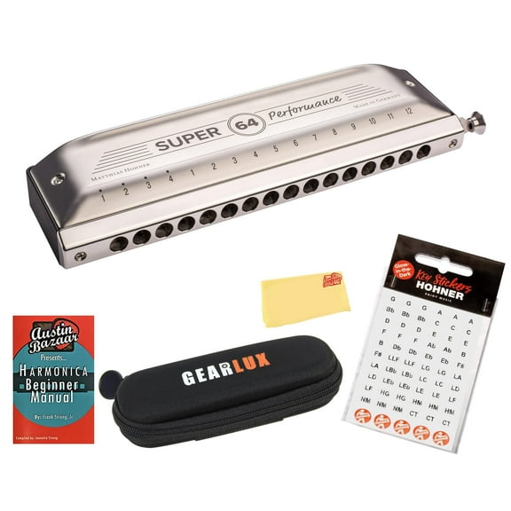 Hohner Super 64 Chromatic Harmonica w/ Key Stickers