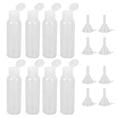 thumbnail image 4 of Botella de viaje para cosméticos, minienvases de plástico vacíos transparentes con 8 embudos para loción de Perfume, 100ml, 8 Uds., 4 of 8
