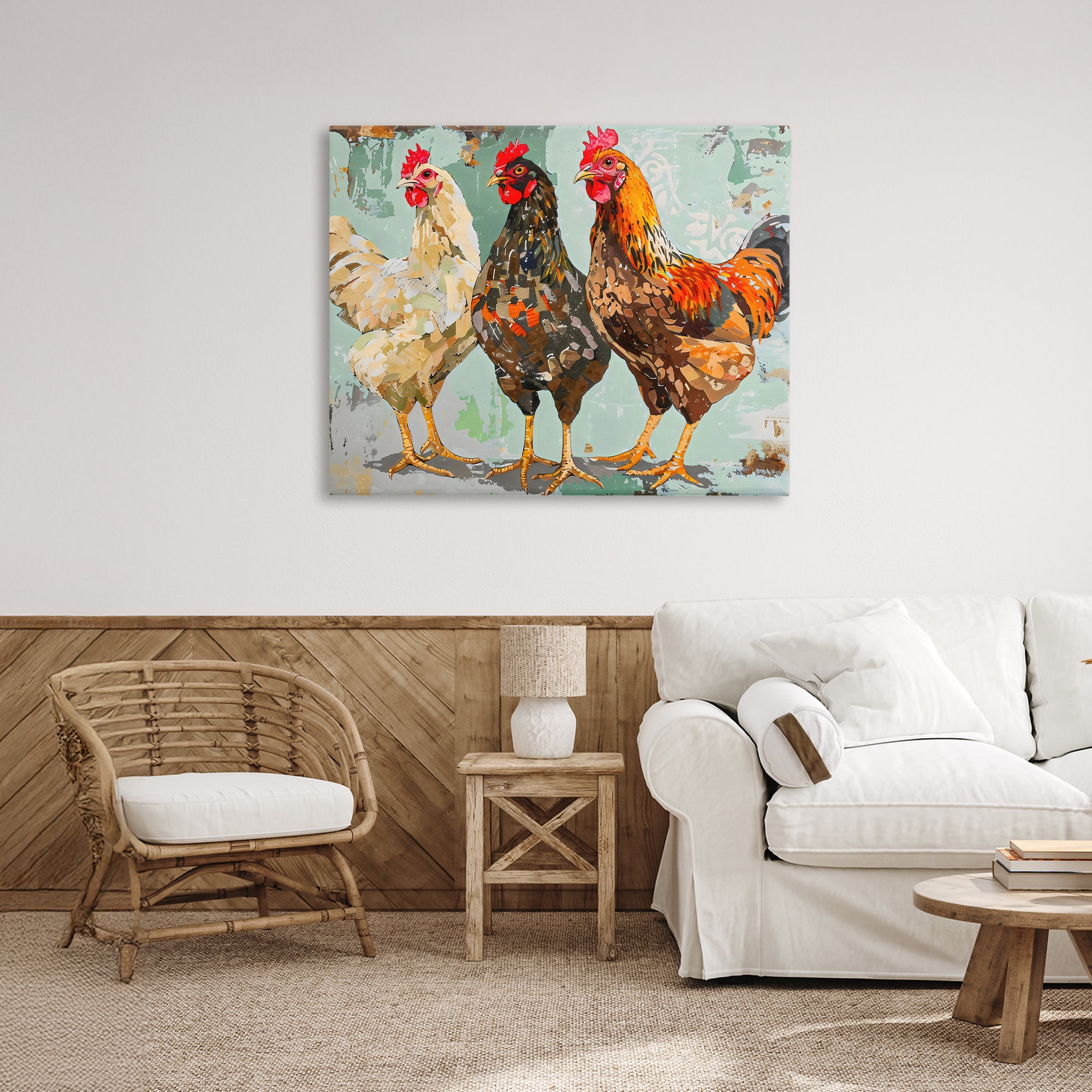 Stupell Industries Abstract Chickens Trio Canvas Wall Art, design by Creative Studio