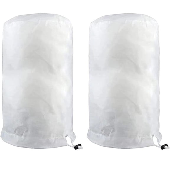 2 Pack Rounded Top Plant Covers Freeze Protection for Winter, 60*80cmTree Frost Protection Blankets Outdoor With Zipper/Drawstring, for Shrub Bush Fruit Tree Potte(White)