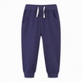 thumbnail image 2 of kpoplk Boys Active Pants Cotton Kids Lightweight Joggers Sweatpants with Pockets(Navy,12-18 M), 2 of 4