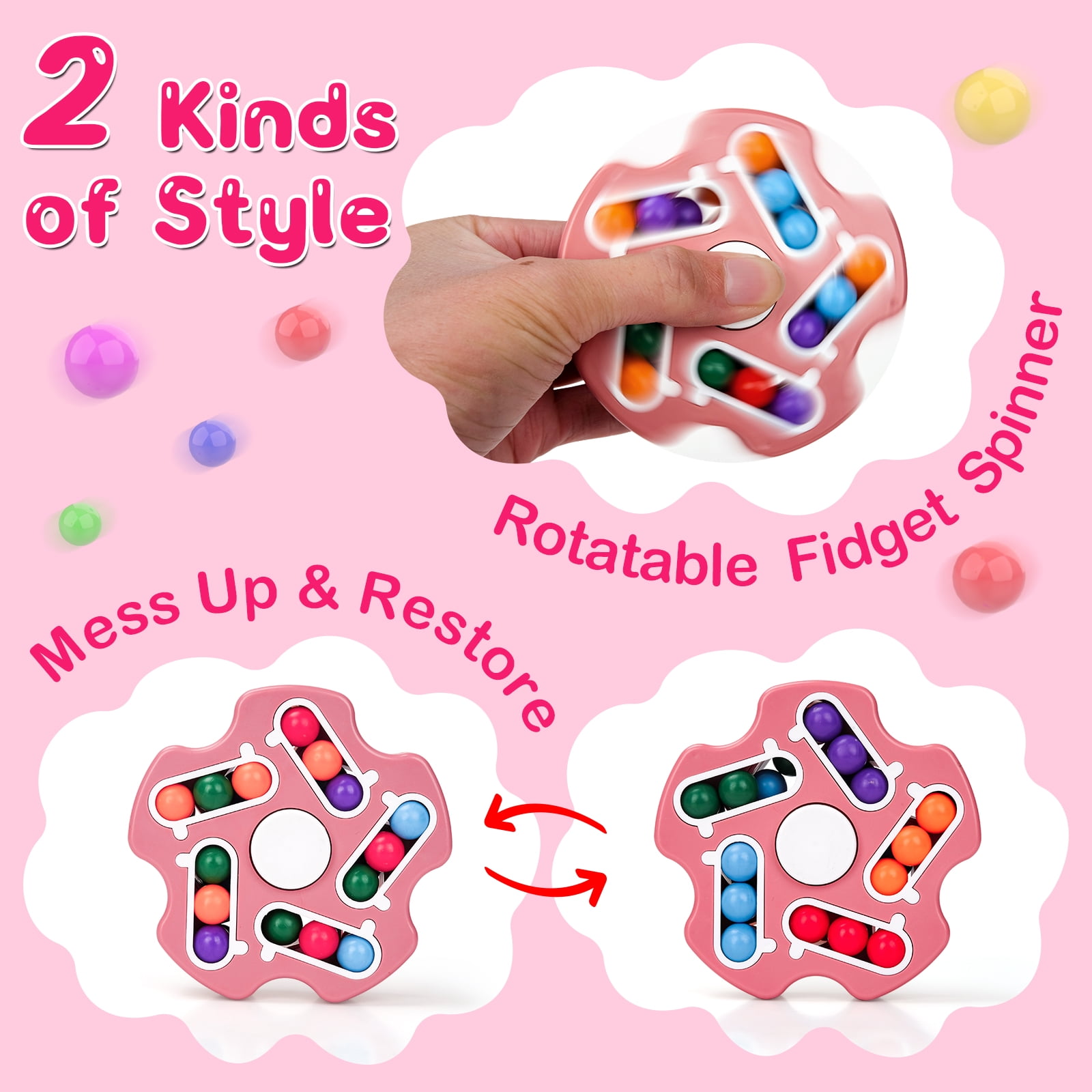 Games Toys for 5 6 7 8 9 10 11 12: Boys Girls Kids Toys Age 4-13 Teenager  Gifts for Girl Boy Age 8-12 Brain Teasers Learning Toys Rotating Magic Bean  Fingertip Toy for Autistic 