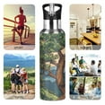 thumbnail image 7 of Yayeee 20oz Insulated Water Bottle Double Wall Stainless Steel with Flip Straw Lid, Retro Pine Tree, 7 of 7