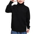 thumbnail image 2 of NAISIBABY Boys Girls Sweater, Turtleneck Long Sleeve Solid Warm Casual Thick Knit Tops Black 12-14T, 2 of 3