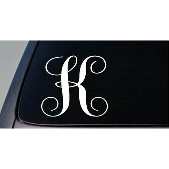 LETTER K 6" monogram sticker decal truck car window teach craft initials *D782*