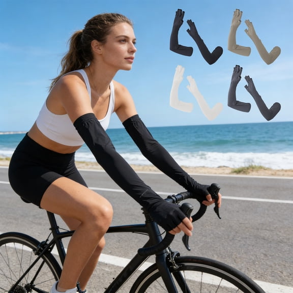 Ice Silk Sunscreen Gloves for Women & Men, Upf Sun Protection Driving Gloves, Breathable Thin Touch Screen for Summer & Outdoor, Topliu