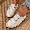 thumbnail image 4 of Rokment Women's Oxfords Dress Walking Shoes Vintage Casual Leather Lace up Flat Comfortable Soft Sole Slip on Fashion Sneakers White Size 7.5, 4 of 9