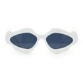 thumbnail image 2 of Womens Unique Nouveau Groovy Haze Cat Eye Plastic Sunglasses White - Black, 2 of 4