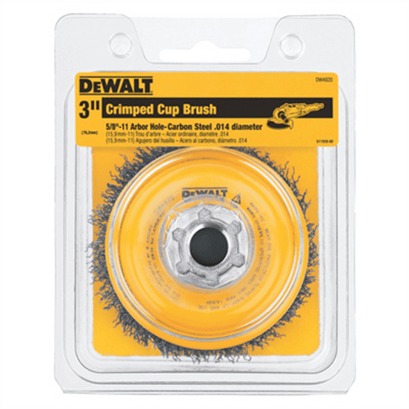 DeWalt DW4920 Carbon Steel Crimped Wire Cup Brush, 3 In. - Quantity 1