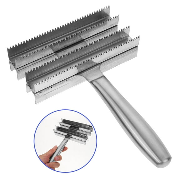 TEHAUX Horse Shedding Tool Horse Curry Comb Bridegroom 21.00X14.00X3.50CM Silver