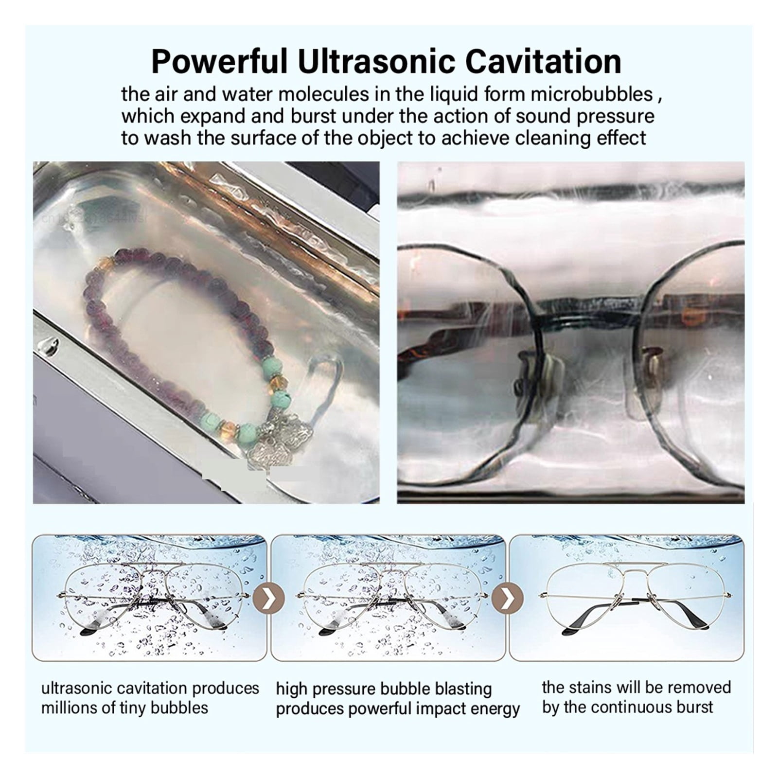Ultrasonic Cleaner 35W Glasses Cleaner High Frequency Ultrasound Washing Cleanser Machine ,Convenient to Use