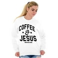thumbnail image 4 of Coffee and Jesus Christ Strong Women Plus Size Crewneck Sweatshirt Brisco Brands 3X, 4 of 5