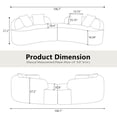 thumbnail image 6 of Newboti Furniture Curved Four Seater Grey Full Compression Sponge Sofa, Teddy Velvet Fabric, No-Assembly Compact Sofa for Small Spaces & Apartments BN.9255, 6 of 16