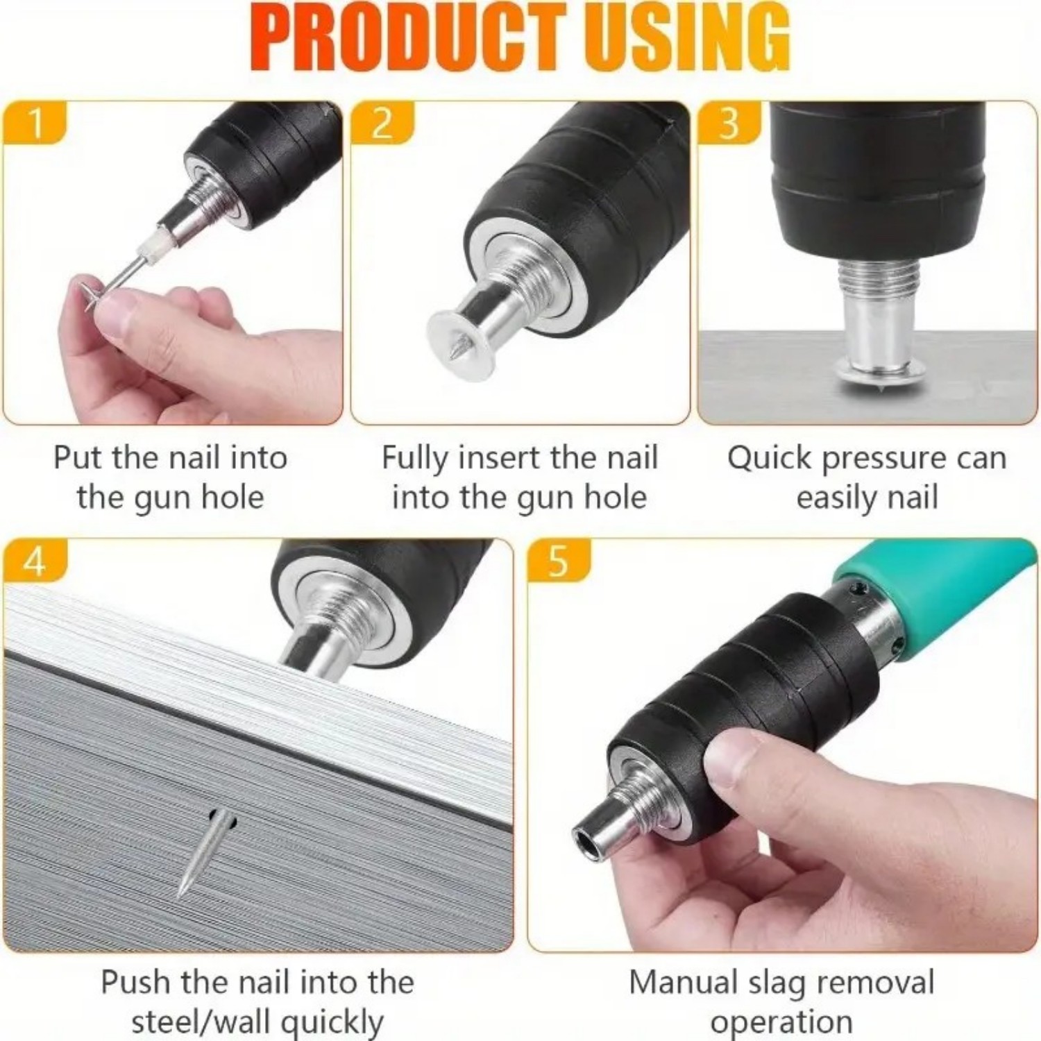 5 Speed Regulating 250 Pegs Set Wall Channel Slotted/Home Decoration Nail Gun