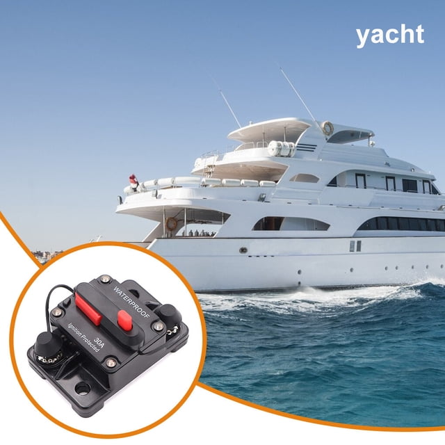 kurtrusly Disjoncteur Pièces de Rechange Yacht Accessoire Imperméable Bateau Voiture Fusible Réinitialiser Circuits Dispositif de Rupture Manuel Remise à Zéro Équipement 50A