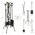 thumbnail image 7 of Uniflame 5 Piece Black Wrought Iron Fireplace Tools Set with Center Weave, 7 of 7