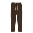 thumbnail image 4 of Kelon Womens Wide Leg Sweatpants Fleece Lined Baggy Pants Drawstring Athletic Joggers Fashion Winter Outfits Brown, 4 of 8