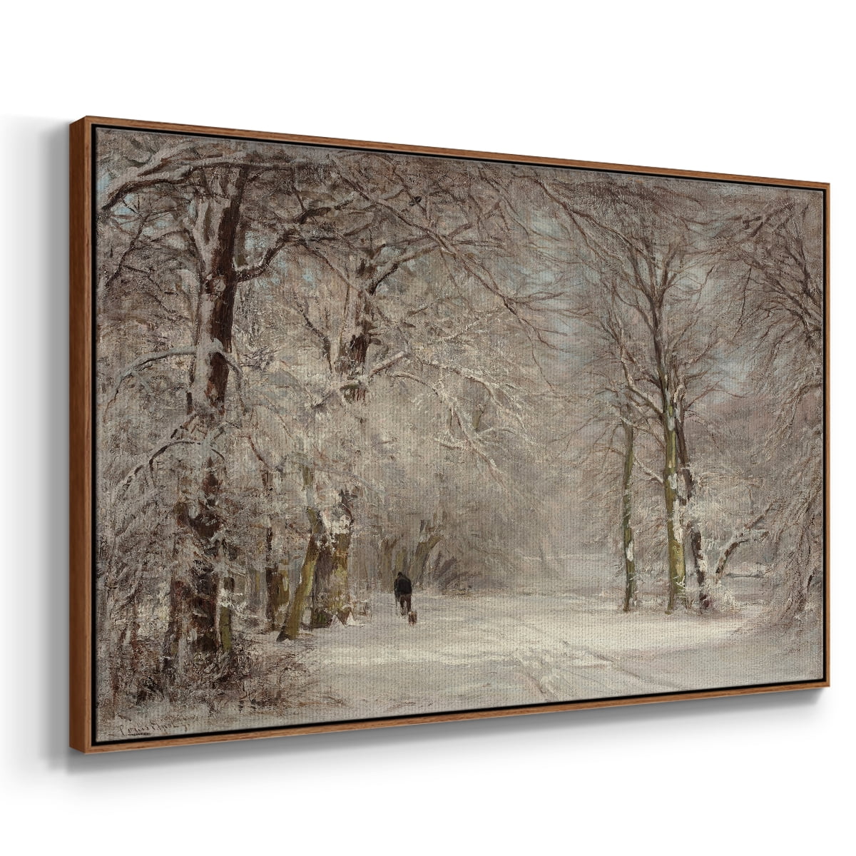 Vintage Landscape-CCLXXX By Wexford Home Framed in Walnut Wood Gallery Wrapped Canvas 25 in. x 37 in.