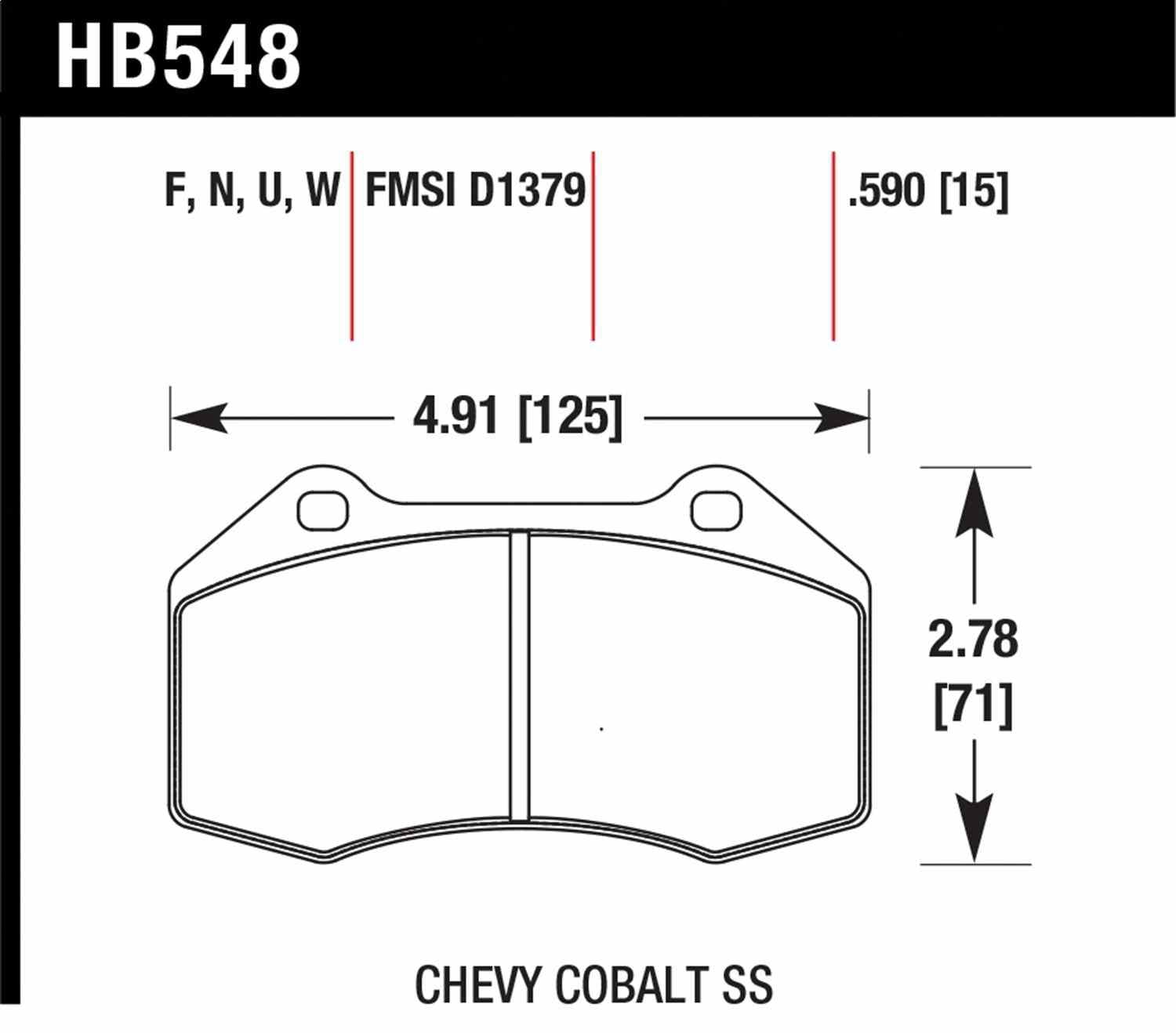 Hawk Performance HB548G.590 DTC-60 Disc Brake Pad