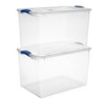 thumbnail image 4 of 2-Pack Clear Storage Box with Lid, 66 Oz Plastic Organizer Container for Closet, Pantry, Craft, Bathroom, Easy Stackable Design White Tanuke, 4 of 6
