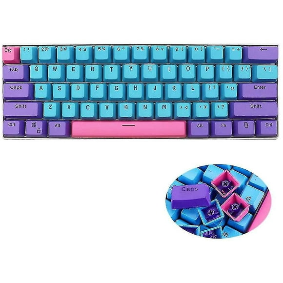 61 Pbt Keycaps, Ducky One 2 Mini Keycaps Oem Profile Rgb Keycaps, Blue TA