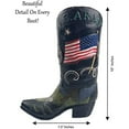 thumbnail image 2 of Urbalabs Western USA Flag Army Cowboy Boot Vase 10 Inch Black Green Military Cowboy Boot Flower Vase Decorative Cowboy Boots Vases Home Office Rustic Decor Country Living Wedding Centerpiece, 2 of 7