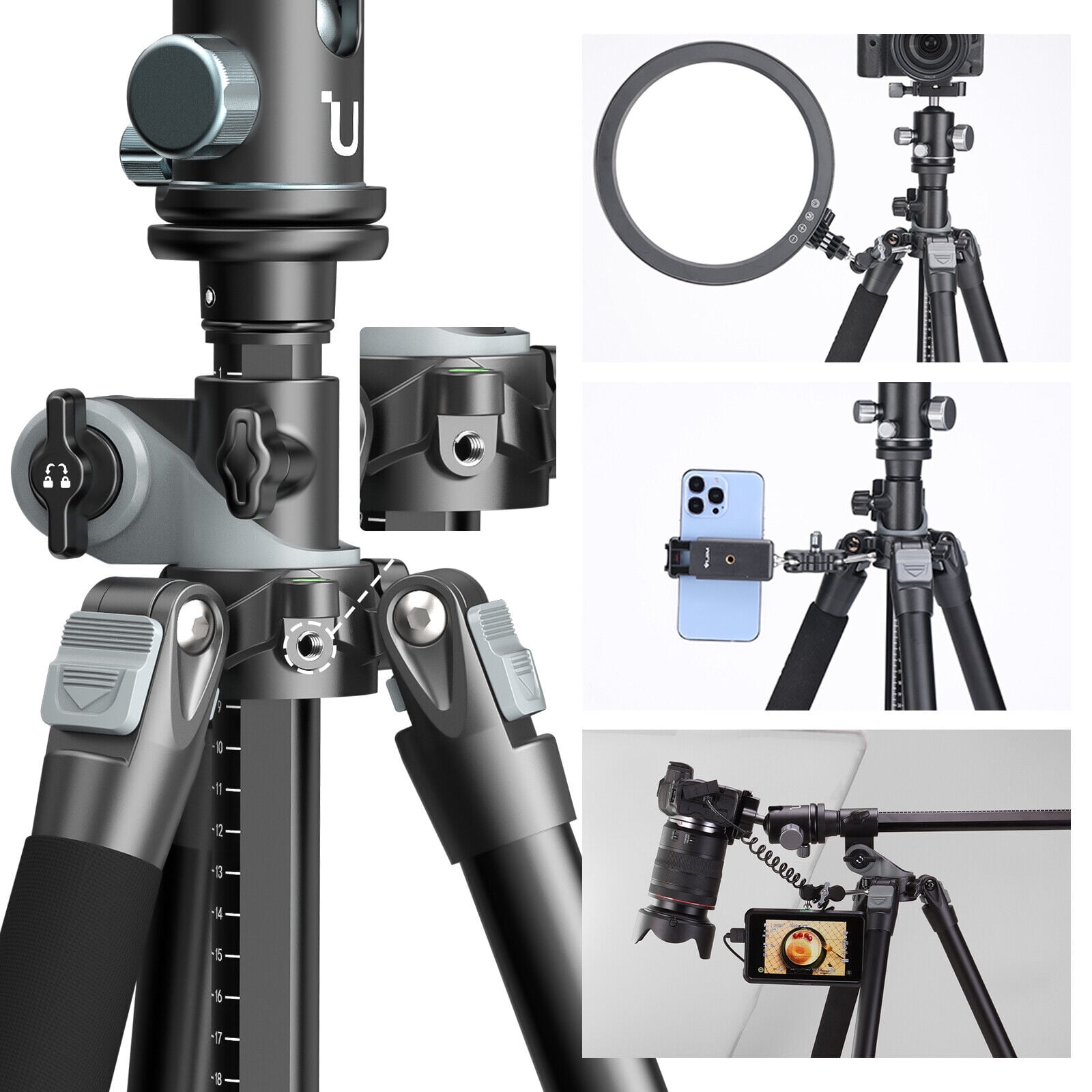 Ulanzi MT-59 Aluminum Multifunction Tripod & Monopod with 360° Ball Head, Arca-Compatible Camera Stand for DSLR Cameras & Smartphones
