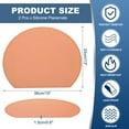 thumbnail image 2 of Juego de 2 Manteles Individuales de Silicona, Manteles Resistentes al Calor para Mesa de Comedor Semicirculares Antideslizantes, Fáciles de Limpiar, Impermeables y a Prueba de Aceite, Naranja Oscuro, 2 of 7