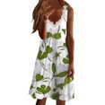 thumbnail image 2 of SMihono Robes Bohémiennes d'Été pour Femmes Grande Taille Mode Femmes Décontractée Aguichant Col en V Solide Robe d'Été en Dentelle Sans Manches Mini Robe, 2 of 5