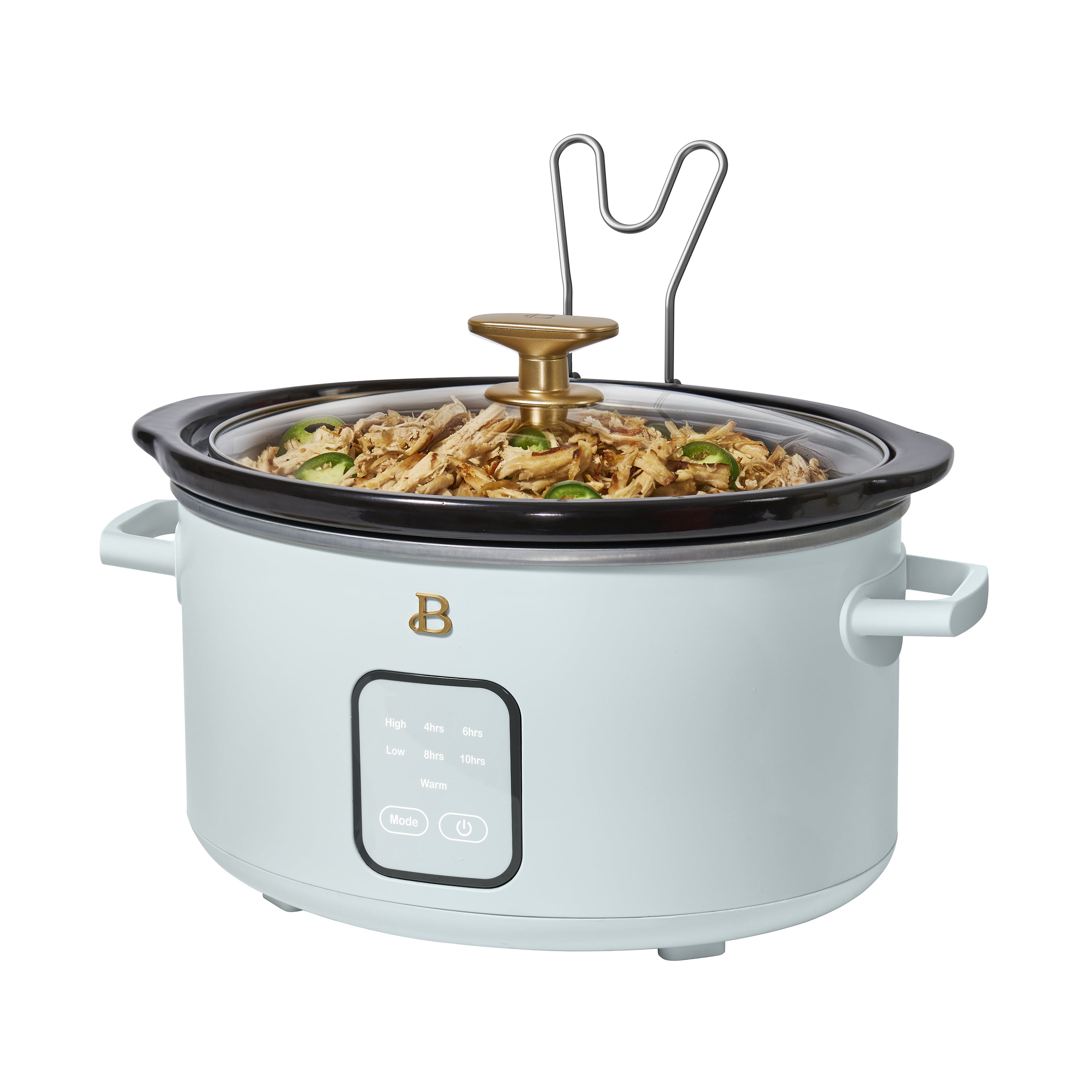 Beautiful 4 Qt Slow Cooker with Touch-Activated Display, Hydrangea by Drew Barrymore