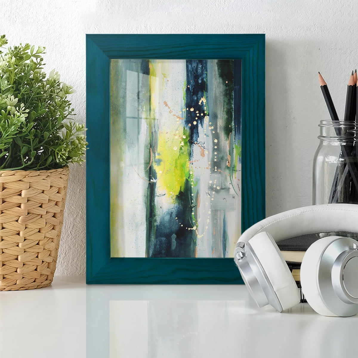 Treetops I - Framed Print w/glass - Ocean Blue