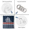 thumbnail image 3 of Navy Blue Coastal Shower Curtain Set - 48" x 72" Washable Bathtub Curtain with 12 Hooks, Nautical Ocean Sea Abstract Art Waterproof Fabric Stall Shower Curtains for Bathroom/Bathtub Décor, 3 of 6