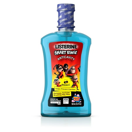 (2 pack) Listerine Smart Rinse Kids Alcohol-Free Mouthwash, Bubble Gum, 500 (Best Mouthwash For Gum Disease Australia)