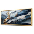thumbnail image 2 of Designart "Marble River in Blue and Gold II" Oversized Abstract Framed Wall Art - Modern Gold Abstract Marble Hallway Framed Wall Art Decor, 2 of 6