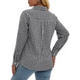 thumbnail image 5 of Fantaslook Plaid Button Down Shirts for Women Dressy Casual Long Sleeve Shirts Collared Work Blouses Tops, 5 of 10