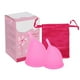 thumbnail image 1 of Copa menstrual reutilizable a prueba de fugas, de silicona, alternativa a tampones, herramienta menstrual femenina, rosa (1 pieza pequeña, 1 pieza grande), 1 of 14