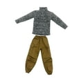 thumbnail image 2 of Suéter de cuello alto hecho a mano con estilo, accesorios y ropa para hombre a escala 1:6 Gris, 2 of 9