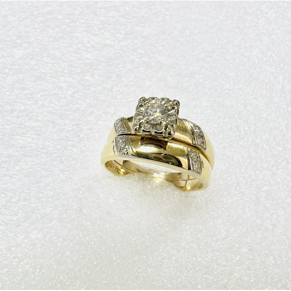 Dreamofdazzles Jewels 2.30 Ctw Round Cut White Diamond Wedding Anniversary Engagement Bridal Set Ring 14K Yellow Gold Plated 925 Sterling Silver 925 Sterling Silver -5