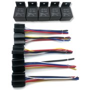 Lot5 12Volt 30/40 Amp SPDT Automotive Heavy Duty 5 Wire Relay and Socket New