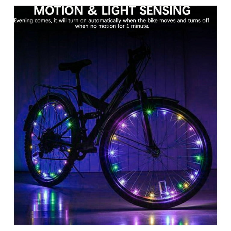 Led Bike Wheel Lights -Waterproof Bright Bicycle Light Strip (2M), Safety  Spoke Lights, Cool Kids Bike Accessories, Light Up Wheels, Lightweight