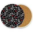 thumbnail image 5 of Coasters for Drinks Set of 4 Pieces Absorbent Ceramic Coasters with Cork Base, Valentine's Day Dancing Skeleton Coffee Coaster Great Gift for Table, Kitchen, Home Decor Cup Coasters, 5 of 5