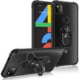 thumbnail image 2 of Kickstand Case for Google Pixel 4a (2020) Case,Drop Protection Clear Case,Slim Phone Cover Shell,Soft Bumper + Hard Back + Ring Stand Fits Magnetic Car Mount Case for Google Pixel 4a,Red, 2 of 7
