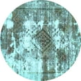 thumbnail image 1 of Ahgly Company Indoor Round Abstract Light Blue Modern Area Rugs, 3' Round, 1 of 4