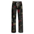 thumbnail image 5 of WTOBBY Women's Fashion Loose Casual Pants with Christmas Print for Stylish and Comfortable Everyday Wear and Holiday Themes,Navy XL, 5 of 6