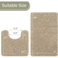thumbnail image 2 of Homore Bathroom Rugs Sets, Luxury Bath Mat Set Anti-Slip Chenille Bath Rug and U-Shaped Toilet Mat Camel, 2 of 8